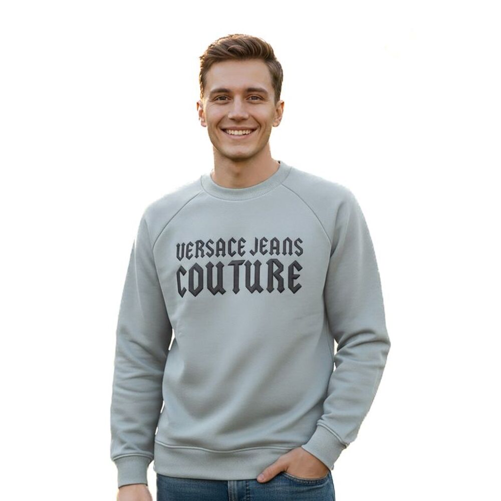 Versace Jeans Couture Ice Grey Cotton Mens Sweatshirt